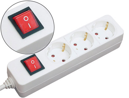 MULTIPRISE MEDIARANGE PARAFOUDRE 3 PRISES INTERRUPTEUR ON/OFF SCURIT ENFANT LONGUEUR CORDON 1.4M