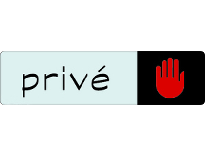 PLAQUE SIGNALISATION SIGN PRIV ALUMINIUM AVEC TEXTE EN BRAILLE 170X45MM