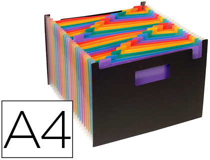 TRIEUR VIQUEL SEATCASE RAINBOW CLASS  SOUFFLETS PP 7/100E A4 24 POSITIONS 2 POIGNES COLORIS NOIR INTRIEUR MULTICOLORE