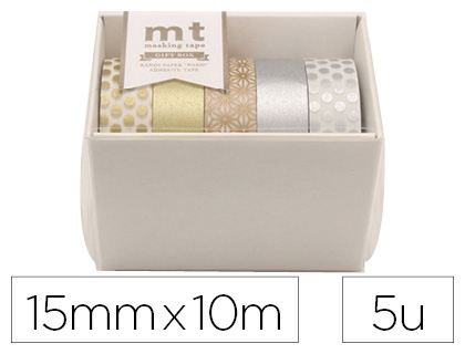 MASKING TAPE OZ INTERNATIONAL NOL 15MMX10M COLORIS MTALLISS COFFRET DE 5 ROULEAUX