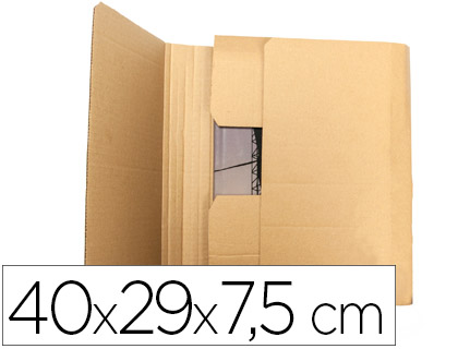 BOTE CARTON Q-CONNECT SPCIALE EMBALLAGE LIVRES CATALOGUES REVUES DOSSIERS MONTAGE FACILE CANNELURE 3MM 400X290X75MM