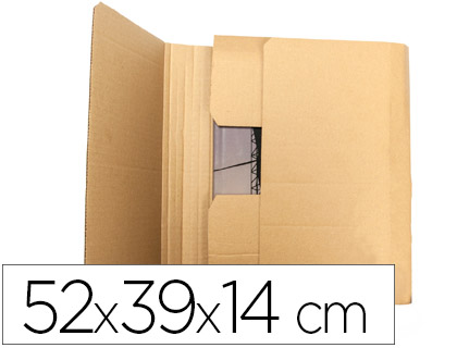 BOTE CARTON Q-CONNECT SPCIALE EMBALLAGE LIVRES CATALOGUES REVUES DOSSIERS MONTAGE FACILE CANNELURE 3MM 520X390X140MM
