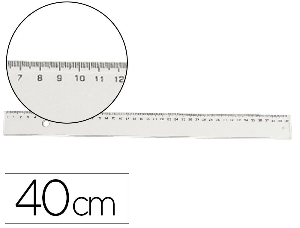 RGLE PLATE WONDAY PLASTIQUE BISEAUTE 40CM