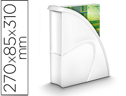 PORTE-REVUES CEP PRO POLYSTYRNE ANTICHOC ROBUSTE FORMAT 24X32CM 25.9X8X31CM COLORIS GLOSS BLANC