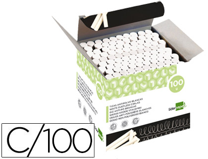 CRAIE LIDERPAPEL ENROBE RONDE ANTI-POUSSIRE TRAC CRITURE DOUCE HYPOALLERGNIQUE COLORIS BLANC BOTE 100 UNITS