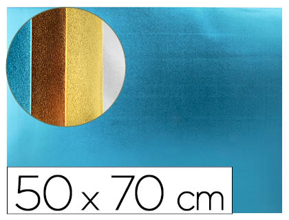 PLAQUE MOUSSE LIDERPAPEL MTALLISE 50X70CM 60G/M2 PAISSEUR 2MM UNICOLORE BLEU CLAIR