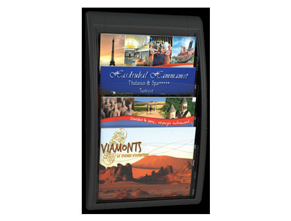 PRSENTOIR MURAL PAPERFLOW POLYSTYRNE QUICK FIT 4 CASES 24X32CM PAYSAGE COLORIS NOIR