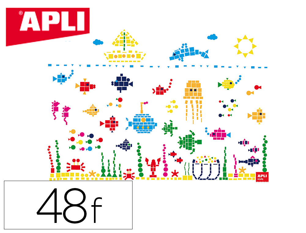 KIT APLI DE 4 AFFICHES MER DIM. 700X1000MM + 48 FEUILLES DE GOMMETTES + 4 MODELES      COULEUR A5