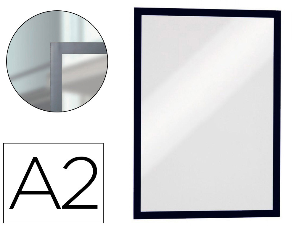 CADRE AFFICHAGE DURABLE POSTER SUN A2 VITROSTATIQUE REPOSITIONNABLE SPECIAL EXPOSITION AU SOLEIL COLORIS NOIR