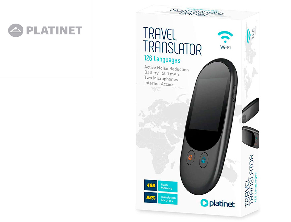 TRADUCTEUR DE VOYAGE PLATINET 126 LANGUES WI-FI DOUBLE      MICRO AVEC REDUCTEUR DE BRUIT HAUT-PARLEUR MISE A JOUR