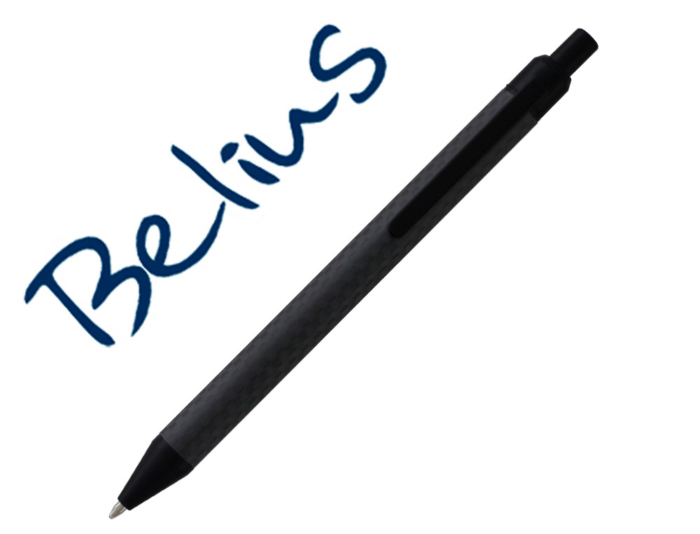 STYLO-BILLE BELIUS POSTDAM COLORIS NOIR CORPS EN FIBRE   DE CHARBON ENCRE BLEUE