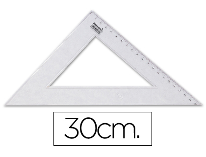QUERRE LIDERPAPEL 45 DEGRS BISEAUTE DIMENSION HYPOTNUSE 30CM GRADUE CHELLE MILLIMTRES TRANSPARENTE CONOMIQUE