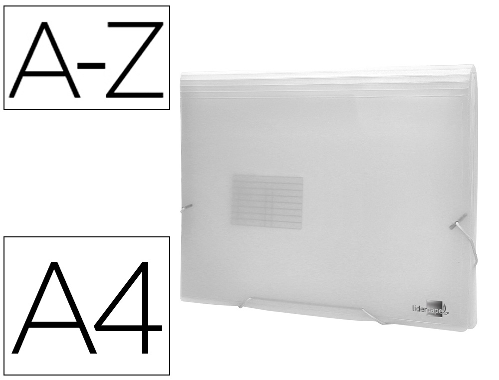 TRIEUR LIDERPAPEL POLYPROPYLNE A4 210X297MM 700 MICRONS 13 COMPARTIMENTS FERMETURE LASTIQUE TRANSPARENT