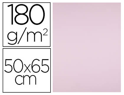 PAPIER CARTONN LIDERPAPEL DESSIN TRAVAUX MANUELS 180G/M2 50X65CM UNICOLORE ROSE