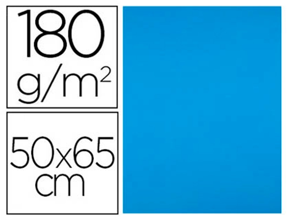 PAPIER CARTONN LIDERPAPEL DESSIN TRAVAUX MANUELS 180G/M2 50X65CM UNICOLORE TURQUOISE