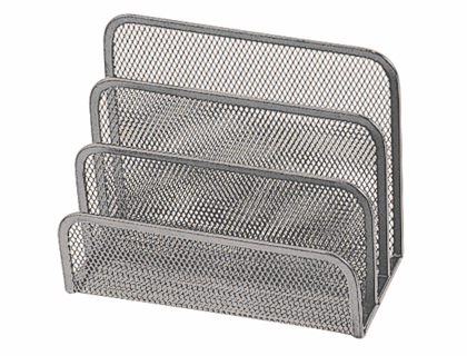 TRIEUR ENVELOPPES Q-CONNECT MTAL MESH MAILLE MTALLIQUE 3 COMPARTIMENTS COURRIER 170X135X83MM COLORIS ARGENT