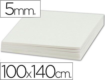 CARTON PLUME LIDERPAPEL 100X140CM PAISSEUR 5MM UNICOLORE BLANC