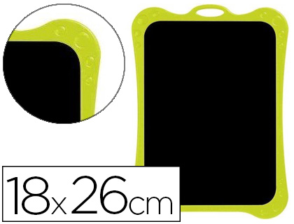 ARDOISE NOIRE MAPED 180X260MM 1 FACE UNIE 1 FACE QUADRILLE CADRE EN PLASTIQUE COULEUR