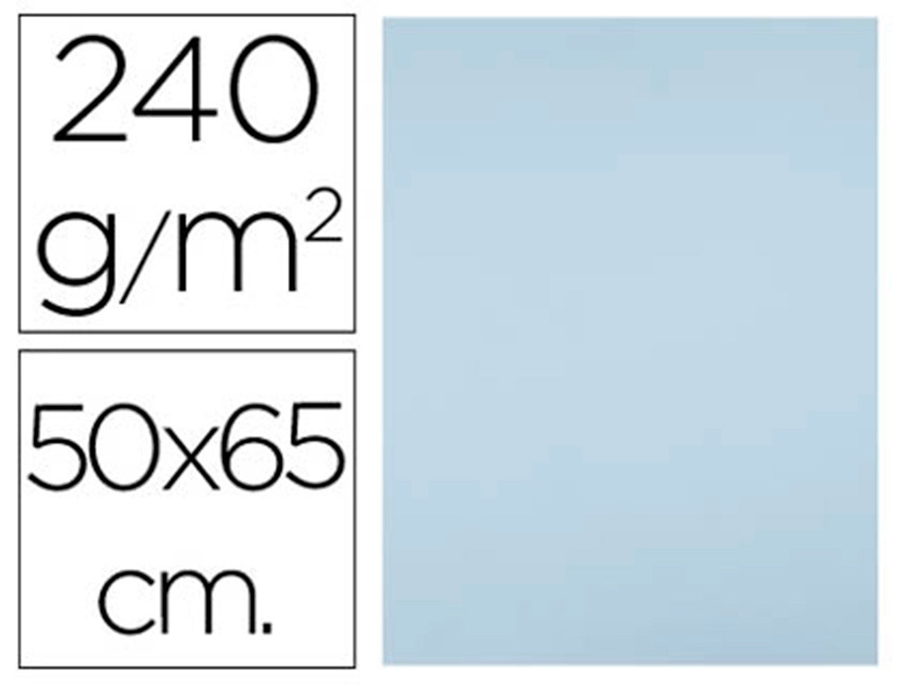 PAPIER CARTONN LIDERPAPEL DESSIN TRAVAUX MANUELS 240G/M2 50X65CM UNICOLORE BLEU