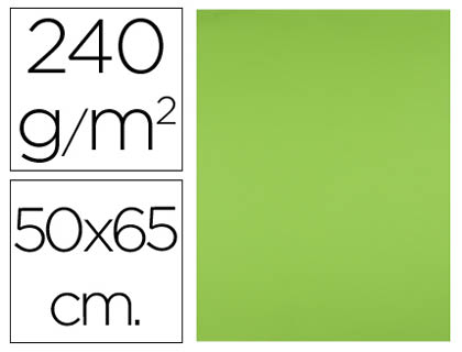 PAPIER CARTONN LIDERPAPEL DESSIN TRAVAUX MANUELS 240G/M2 50X65CM UNICOLORE VERT HERBE