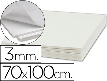 CARTON PLUME LIDERPAPEL ADHSIF 70X100CM PAISSEUR 3MM UNICOLORE BLANC