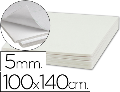 CARTON PLUME LIDERPAPEL ADHSIF 100X140CM PAISSEUR 5MM UNICOLORE BLANC