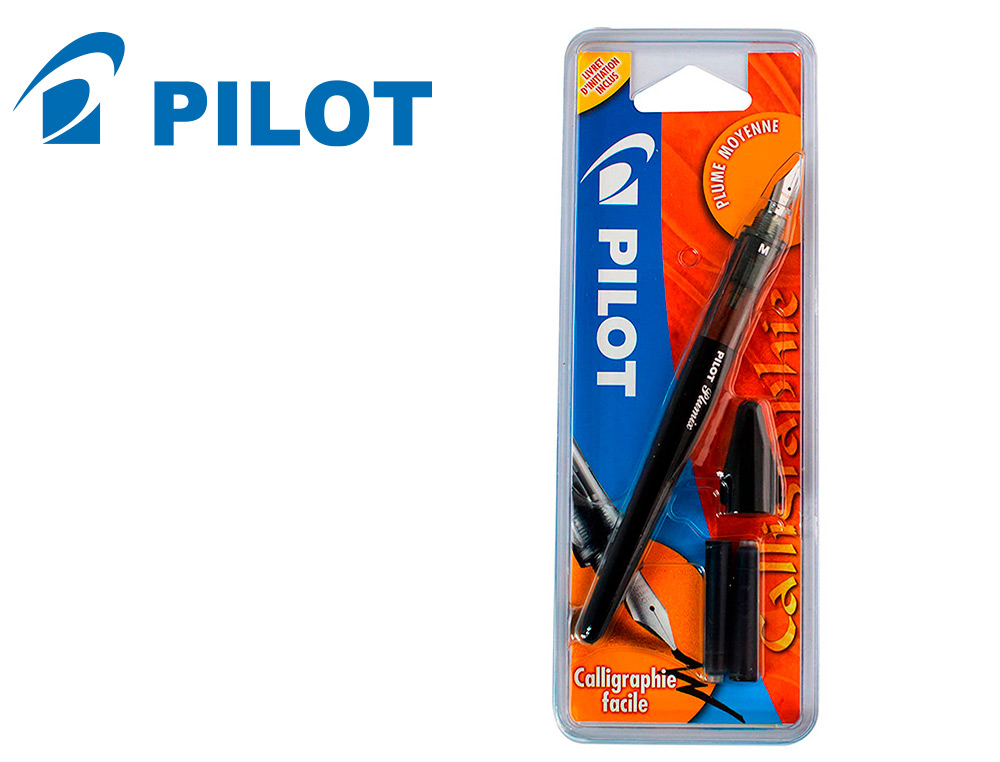 STYLO-PLUME PILOT PLUMIX CALLIGRAPHIE POINTE MOYENNE RECHARGEABLE CARTOUCHES INTERNATIONALES COURTES CORPS NON